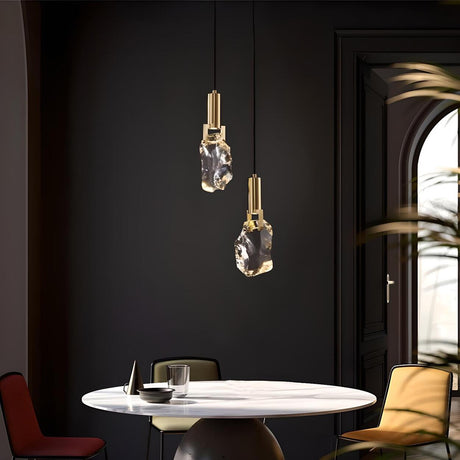 Contemporary Clear Crystal Stone Bedroom Pendant Light Image - 1