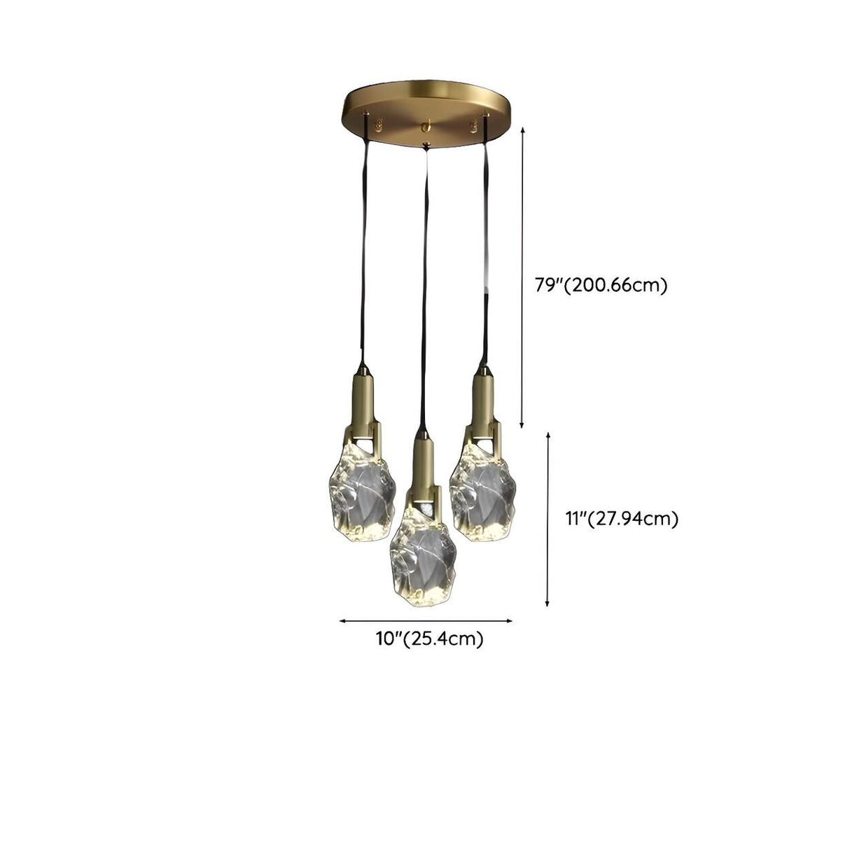 Contemporary Clear Crystal Stone Bedroom Pendant Light Image - 15