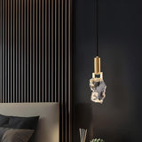 Contemporary Clear Crystal Stone Bedroom Pendant Light Image - 4