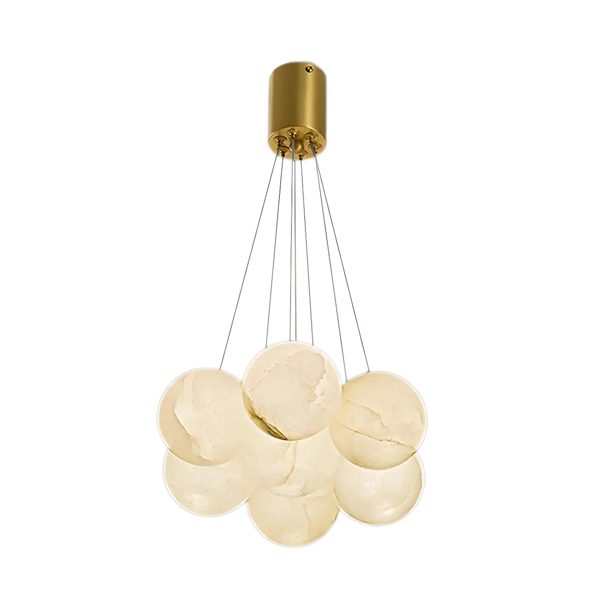 Contemporary Cluster Globe Alabaster White Chandelier Image - 11