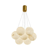 Contemporary Cluster Globe Alabaster White Chandelier Image - 14