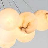 Contemporary Cluster Globe Alabaster White Chandelier Image - 18