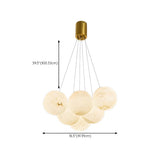 Contemporary Cluster Globe Alabaster White Chandelier #size