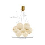 Contemporary Cluster Globe Alabaster White Chandelier Image - 30