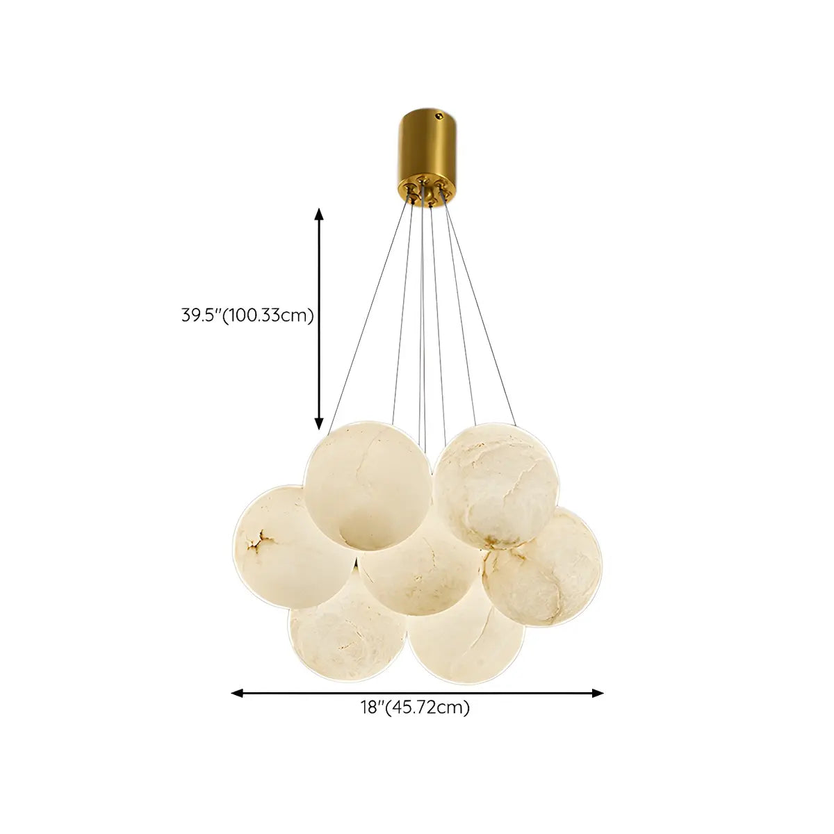 Contemporary Cluster Globe Alabaster White Chandelier Image - 31