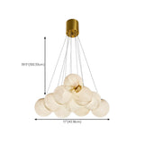 Contemporary Cluster Globe Alabaster White Chandelier Image - 32