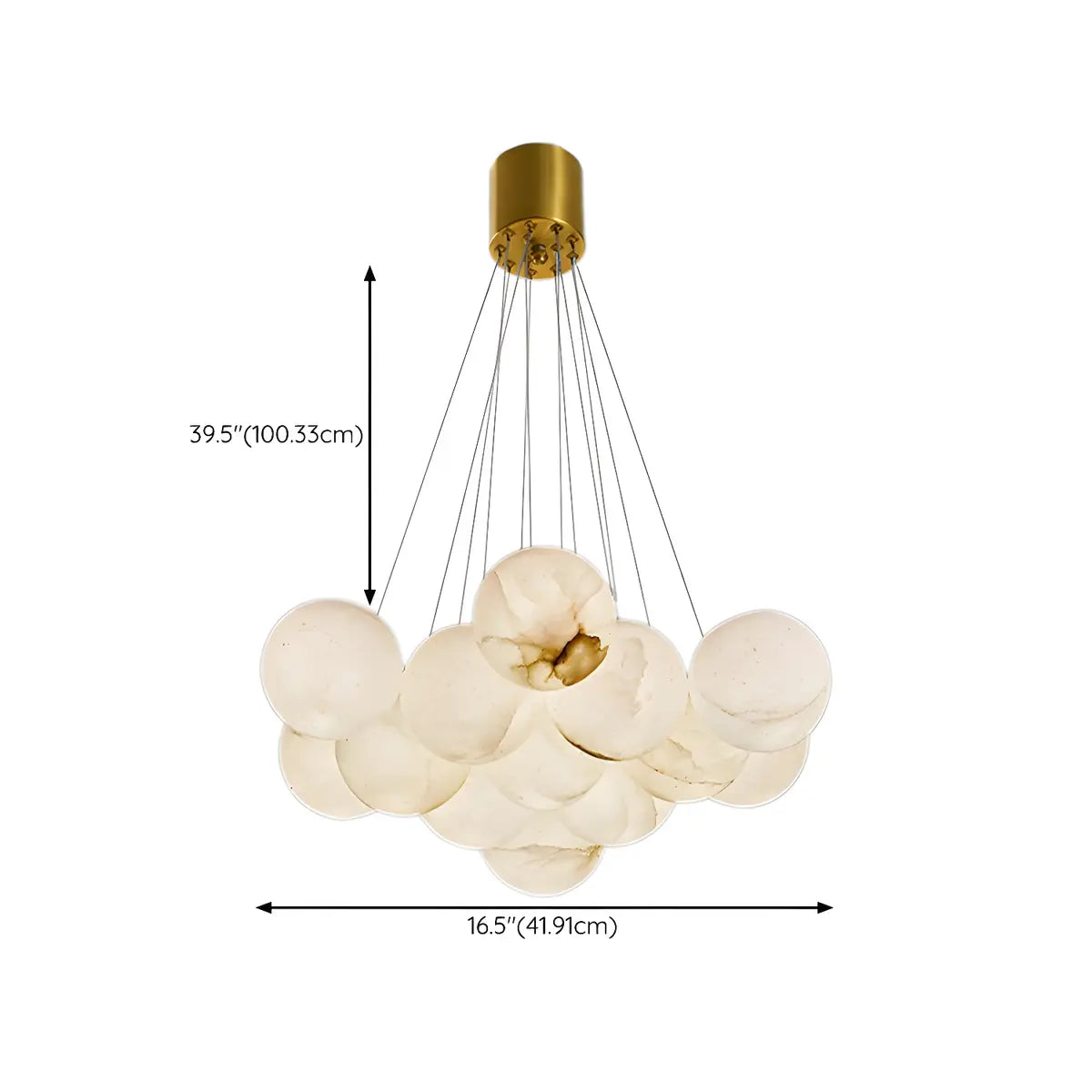 Contemporary Cluster Globe Alabaster White Chandelier Image - 35