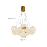 Contemporary Cluster Globe Alabaster White Chandelier Image - 35