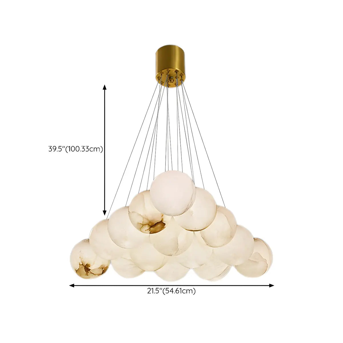 Contemporary Cluster Globe Alabaster White Chandelier Image - 38