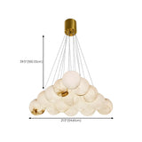 Contemporary Cluster Globe Alabaster White Chandelier Image - 38