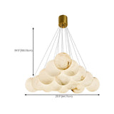 Contemporary Cluster Globe Alabaster White Chandelier Image - 39