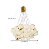 Contemporary Cluster Globe Alabaster White Chandelier Image - 41