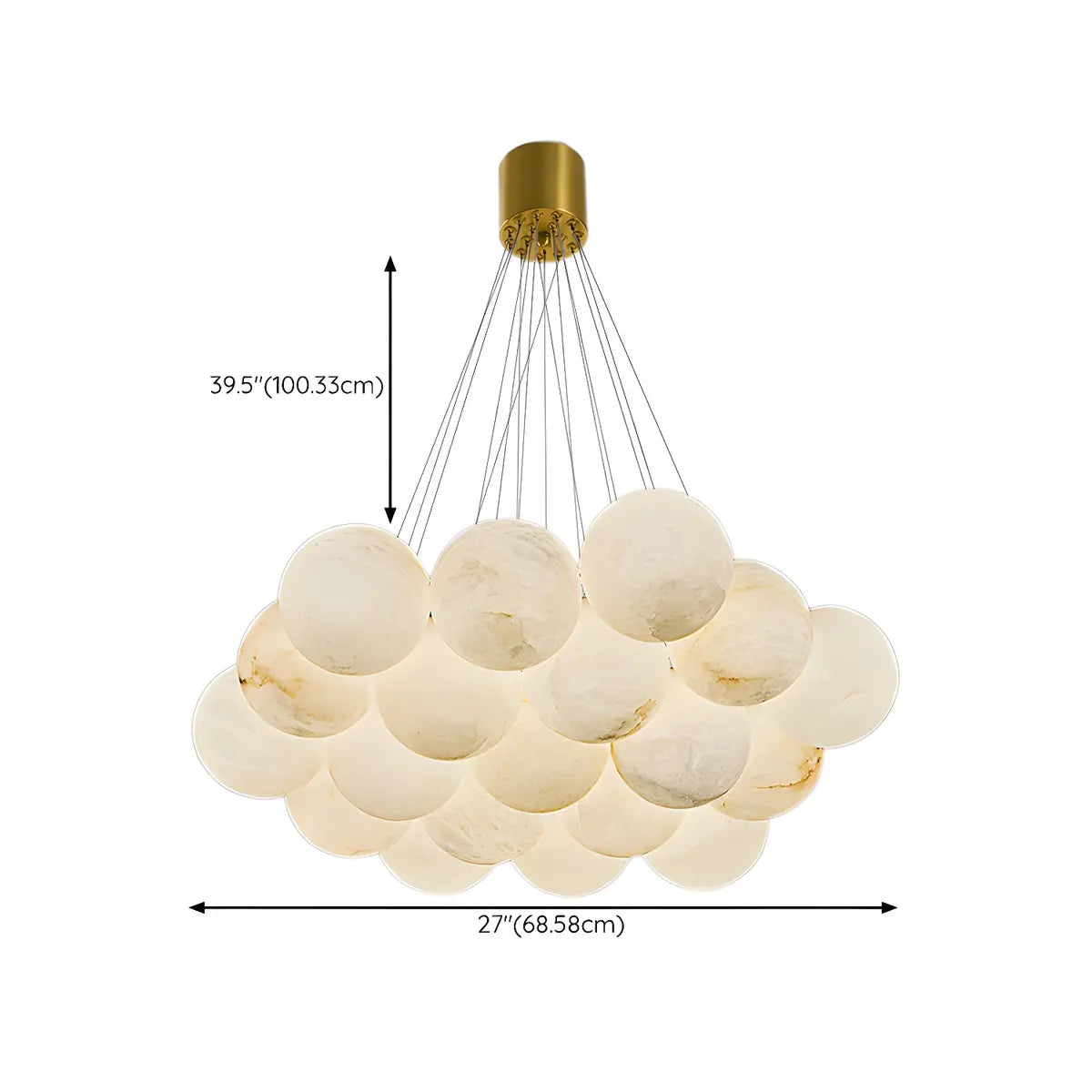 Contemporary Cluster Globe Alabaster White Chandelier Image - 42