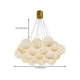 Contemporary Cluster Globe Alabaster White Chandelier Image - 42