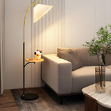 Contemporary Cone and Arc Floor Lamp with Side Table Image - 10