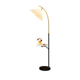 Contemporary Cone and Arc Floor Lamp with Side Table Image - 5