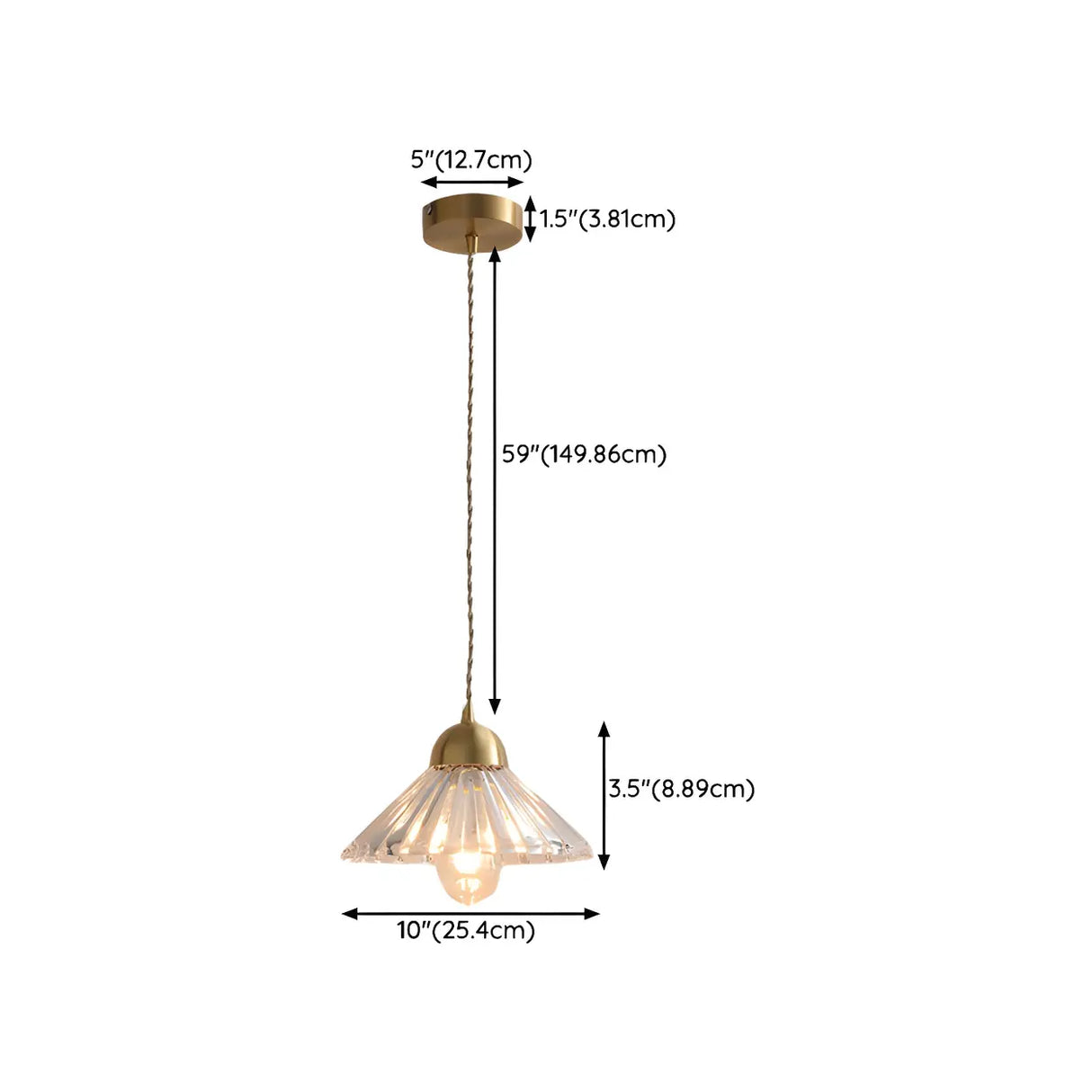 Contemporary Cone Glass Pendant Light for Dining Room 