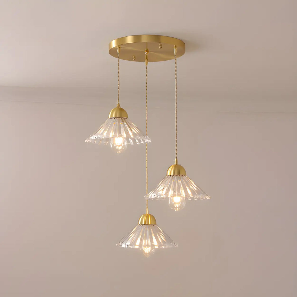 Contemporary Cone Glass Pendant Light for Dining Room Image - 3