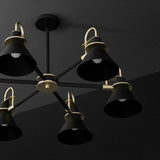 Contemporary Cone Metal Living Room Black Chandelier Image - 12