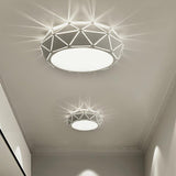 Contemporary Corridor Drum LED Flush Mount Ceiling Lamp Image - 10