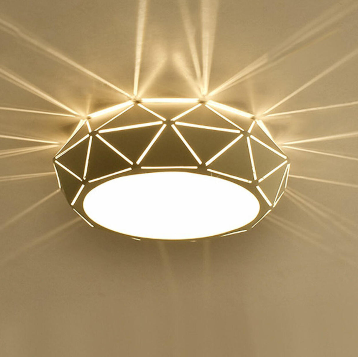 Contemporary Corridor Drum LED Flush Mount Ceiling Lamp Image - 6