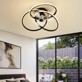 Contemporary Creative Linear Rings Ceiling Fan Light Image - 1