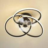 Contemporary Creative Linear Rings Ceiling Fan Light Image - 7