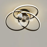 Contemporary Creative Linear Rings Ceiling Fan Light Image - 8