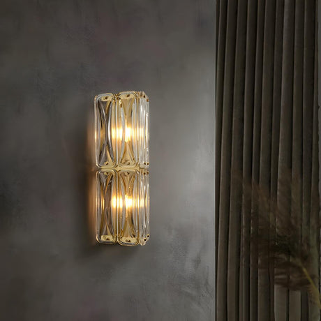 Contemporary Crystal Glass Gold Wall Sconce  Image - 2