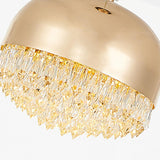 Contemporary Crystal Gold Dome Pendant Light Image - 13