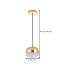 Contemporary Crystal Gold Dome Pendant Light Image - 19