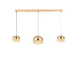 Contemporary Crystal Gold Dome Pendant Light Image - 2