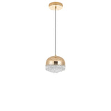 Contemporary Crystal Gold Dome Pendant Light Image - 3