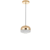 Contemporary Crystal Gold Dome Pendant Light Image - 5