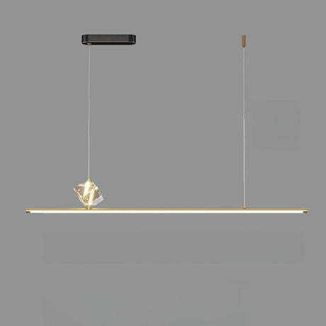 Contemporary Crystal Linear Kitchen Pendant Light Image - 2