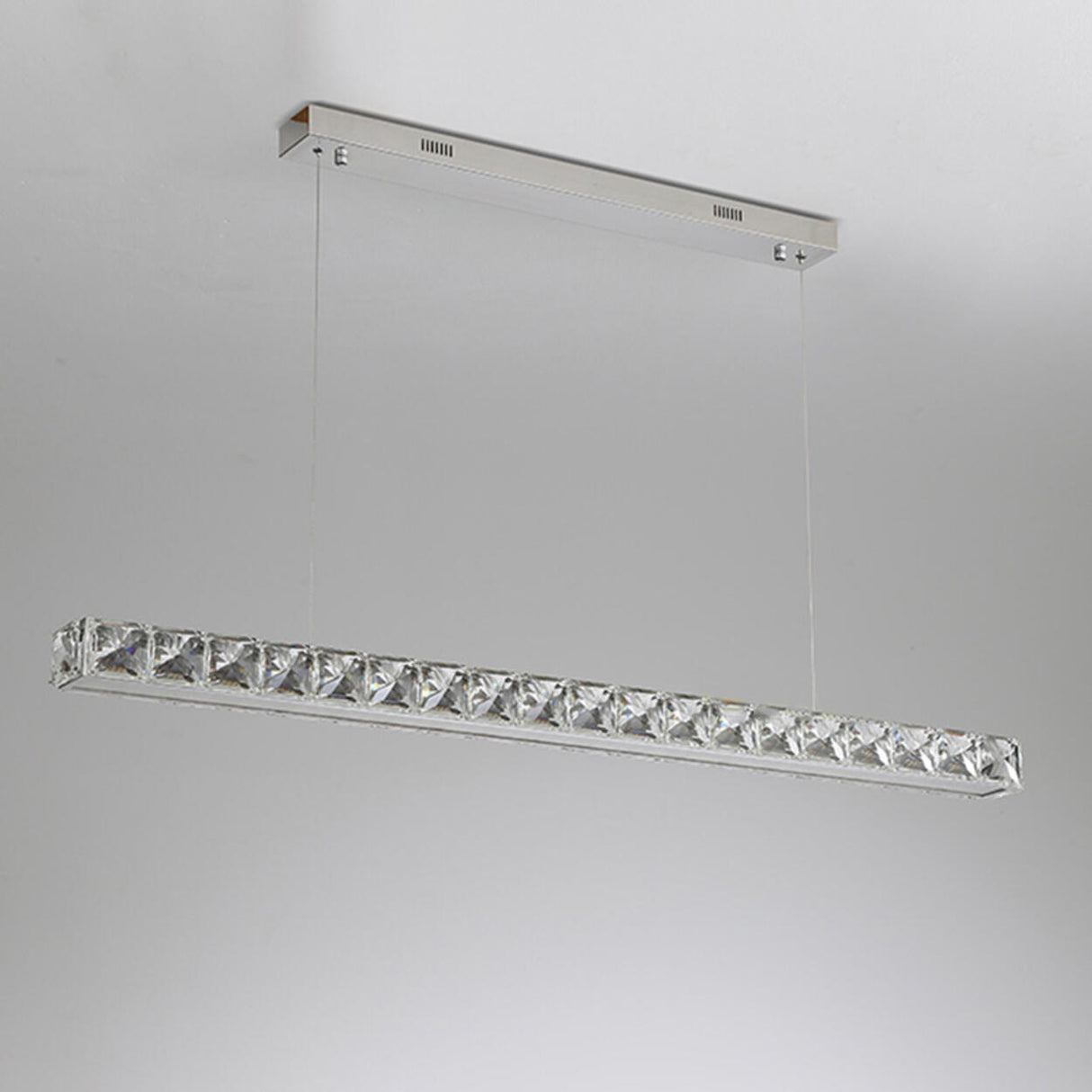 Contemporary Crystal Rectangular Island Pendant Light Image - 7