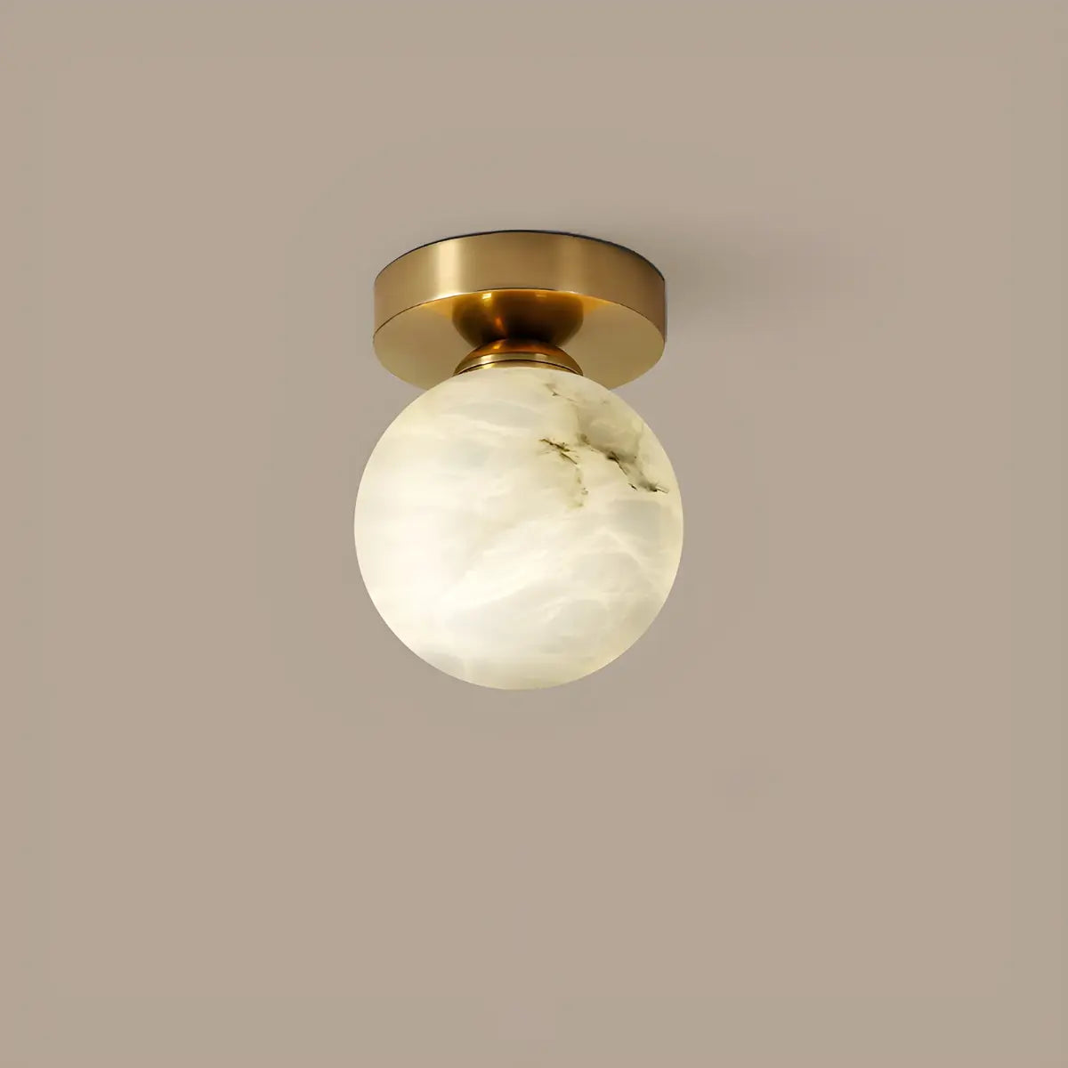 Contemporary Cube Alabaster Corridor Flush Mount Light Image - 9