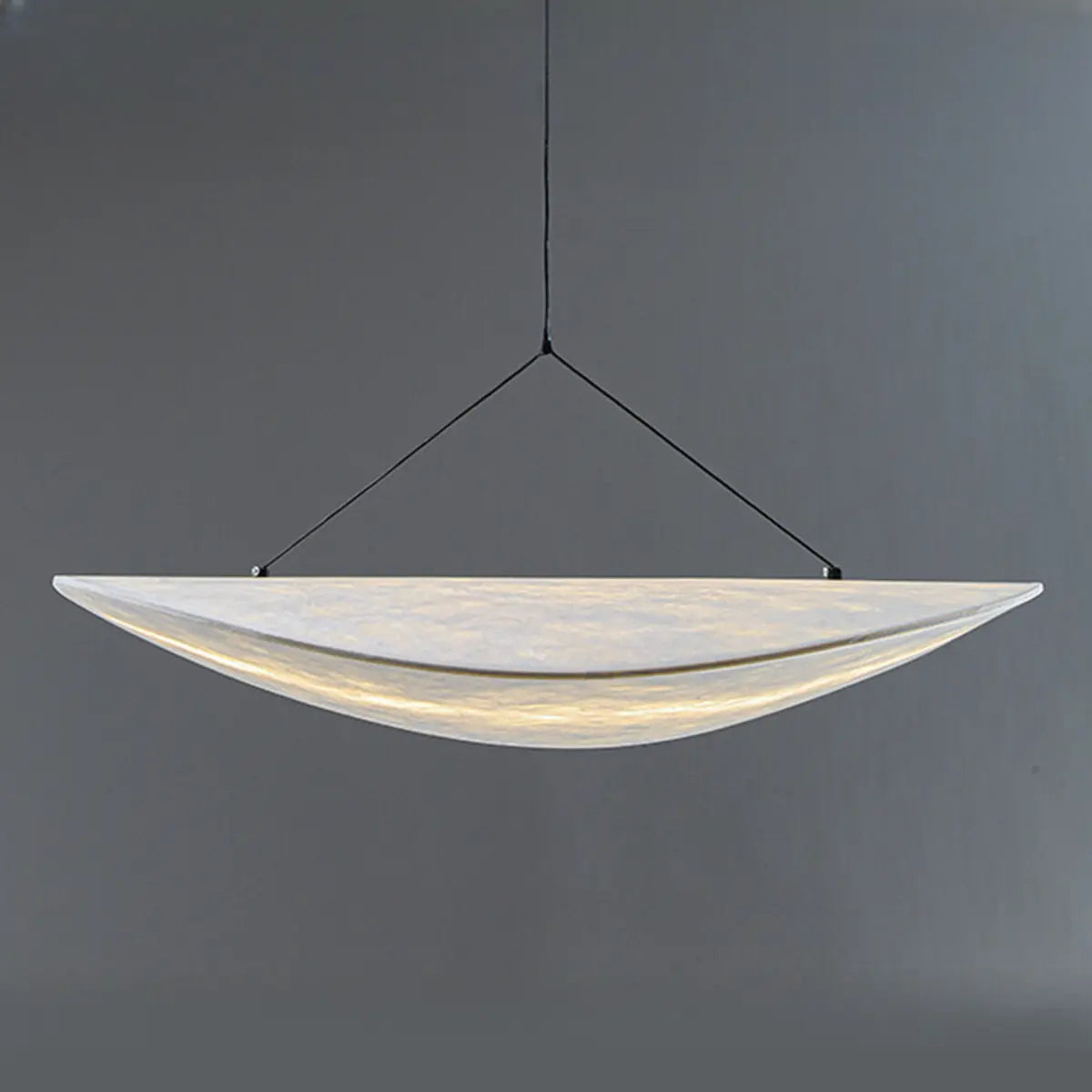 Modern White Silk Floating Shade Living Room Pendant Light Image - 6