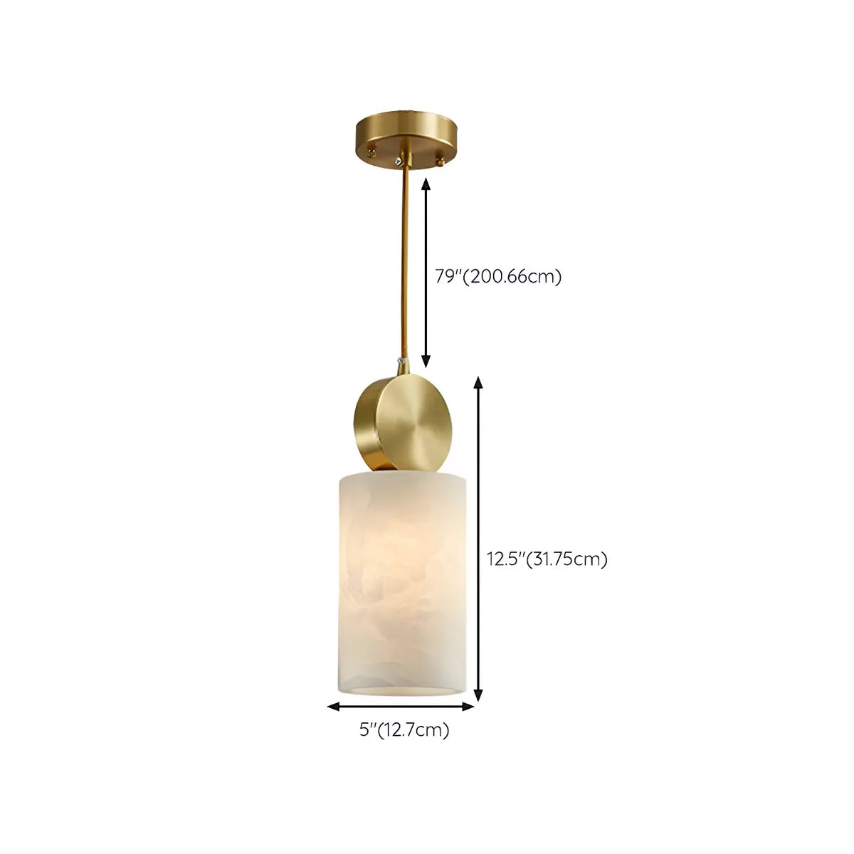 Contemporary Cylinder Alabaster Bedroom Pendant Light Image - 16