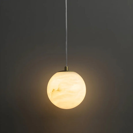 Contemporary Cylinder Alabaster Bedroom Pendant Light Image - 2