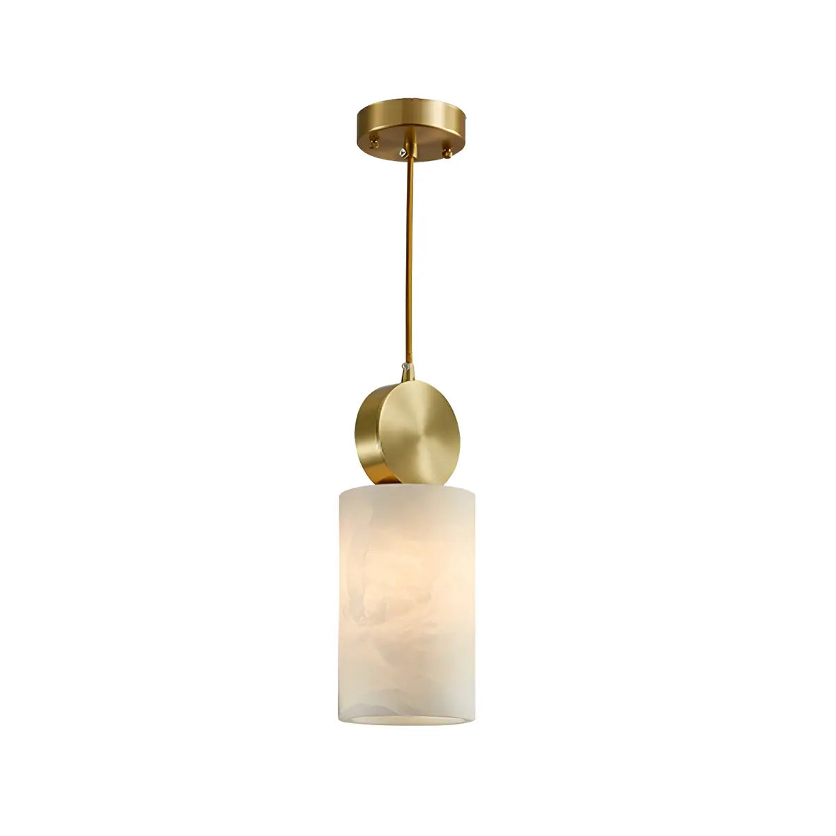 Contemporary Cylinder Alabaster Bedroom Pendant Light Image - 6