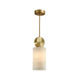 Contemporary Cylinder Alabaster Bedroom Pendant Light Image - 6