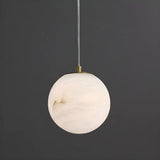 Contemporary Cylinder Alabaster Bedroom Pendant Light Image - 9