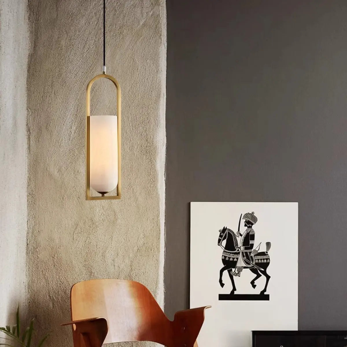 Contemporary Cylinder Alabaster Dining Room Pendant Light Image - 4