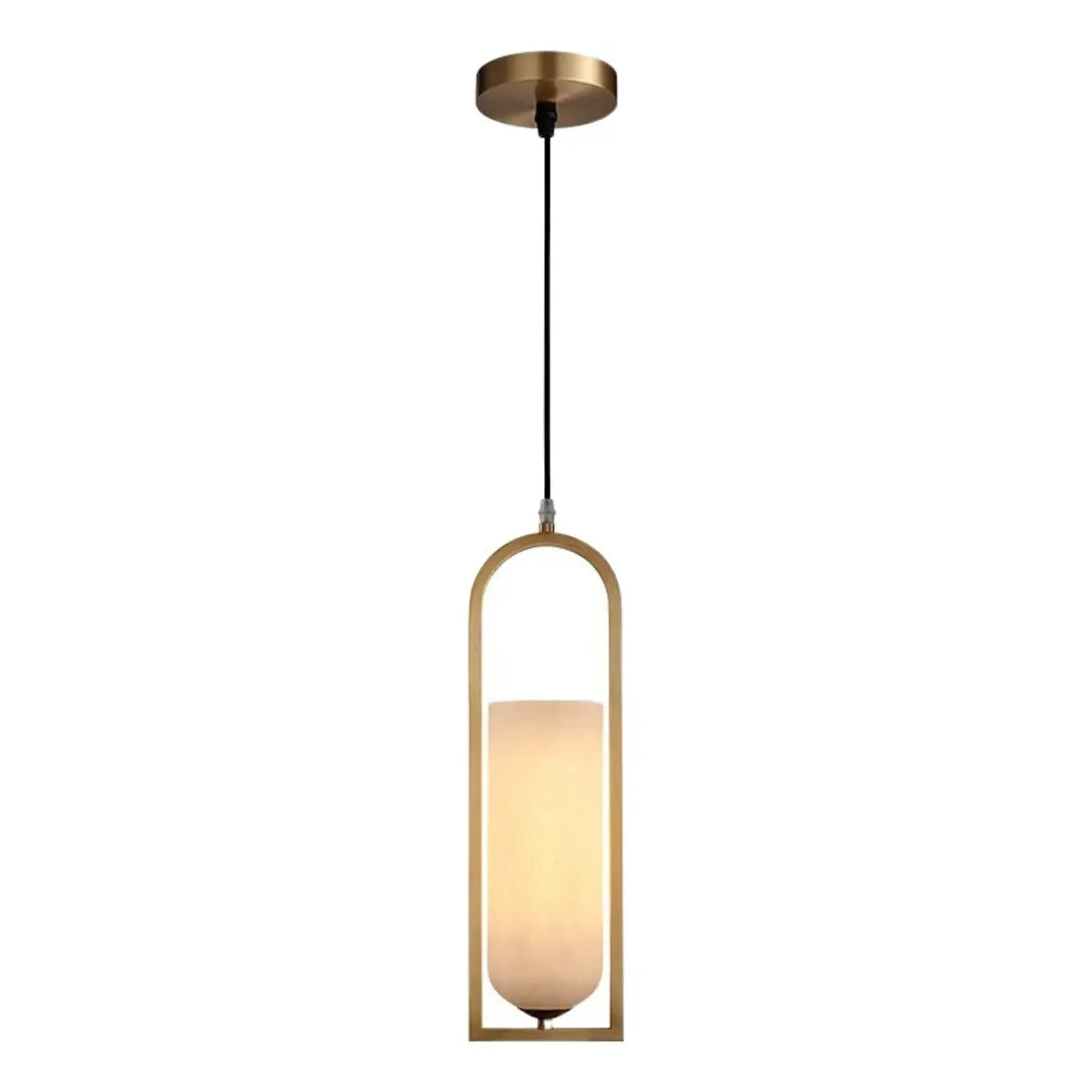 Contemporary Cylinder Alabaster Dining Room Pendant Light Image - 5