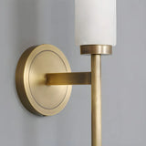 Contemporary Cylinder Alabaster Gold Bedside Wall Sconce Image - 9