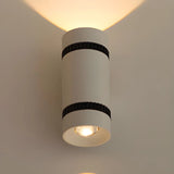 Contemporary Cylinder Aluminum Exterior LED Wall Lamp Image - 3