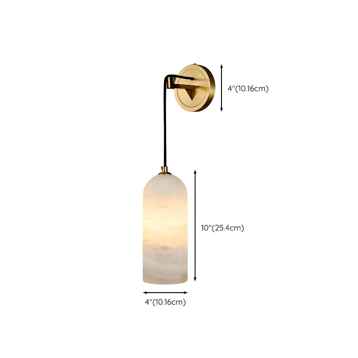 Contemporary Cylinder Bedroom Alabaster Mini Wall Lamp 