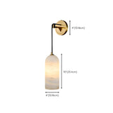 Contemporary Cylinder Bedroom Alabaster Mini Wall Lamp #size