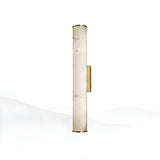 Contemporary Cylinder Marble Alabaster LED White Wall Sconce Image - 2